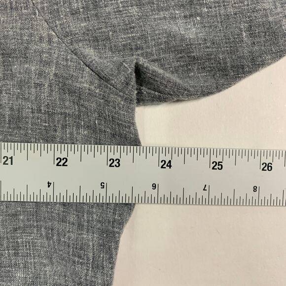 Rohan L Mens 2 Pocket Button Front Short Sleeve Shirt Gray Linen Blend Outdoor - Picture 6 of 9